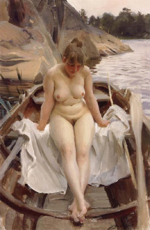 Anders Zorn In Werner-s Rowing Boat Norge oil painting art